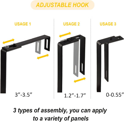 Desk File Organizer Mesh 6-Tier with Hangers, Hanging Wall Mount Document Organization Stand, Desktop Vertical Mail Paper Folder Holder with Bottom Tray for Office Home Cubicle, Black