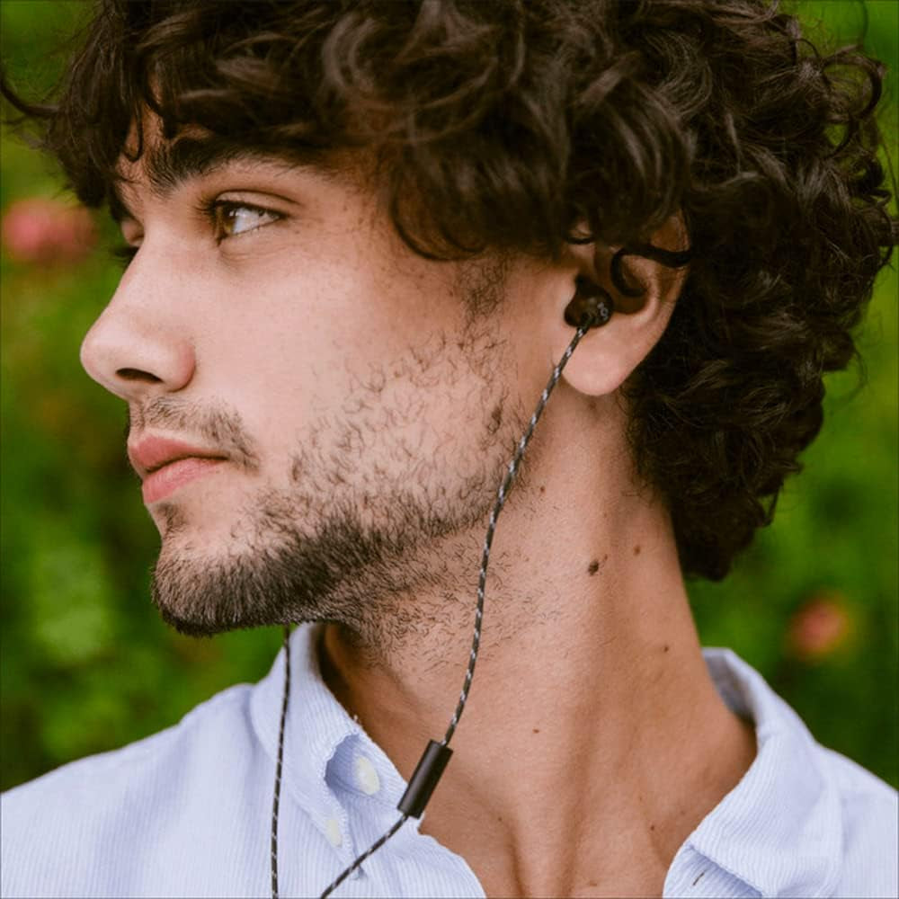 Smile Jamaica AUX Wired Earbuds with Microphone, Noise-Isolating In-Ear Headphones, Tangle-Resistant Cable, 3.5Mm Jack Sustainable (Brass)