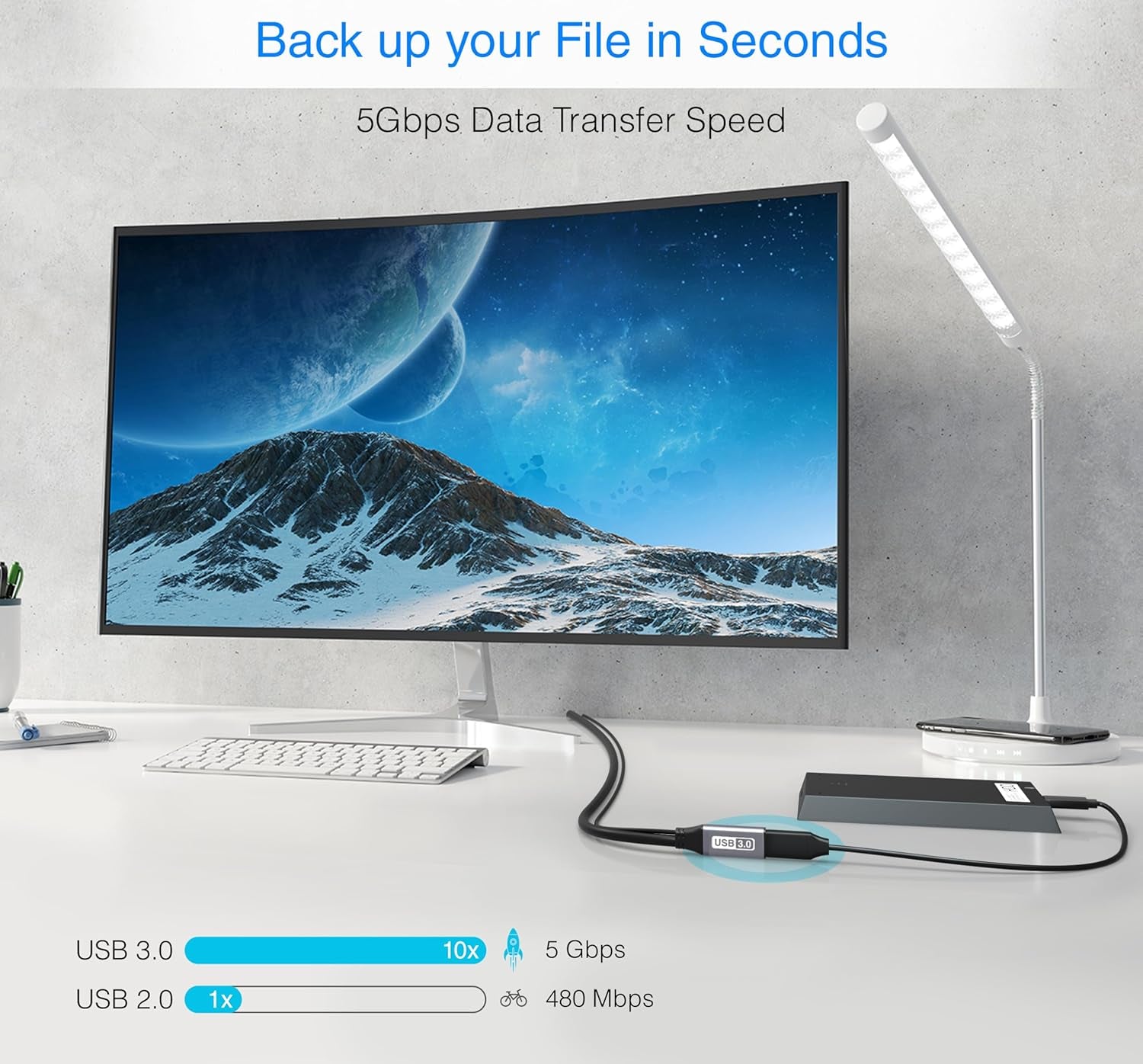 Active USB 3.0 Extension Cable 32FT (5 Gbps USB Extender Cord, In-Wall CL3 Rated) - Long USB Extension Cable for Webcam, VR Headset, Printer, Hard Drive, Keyboard, Mouse